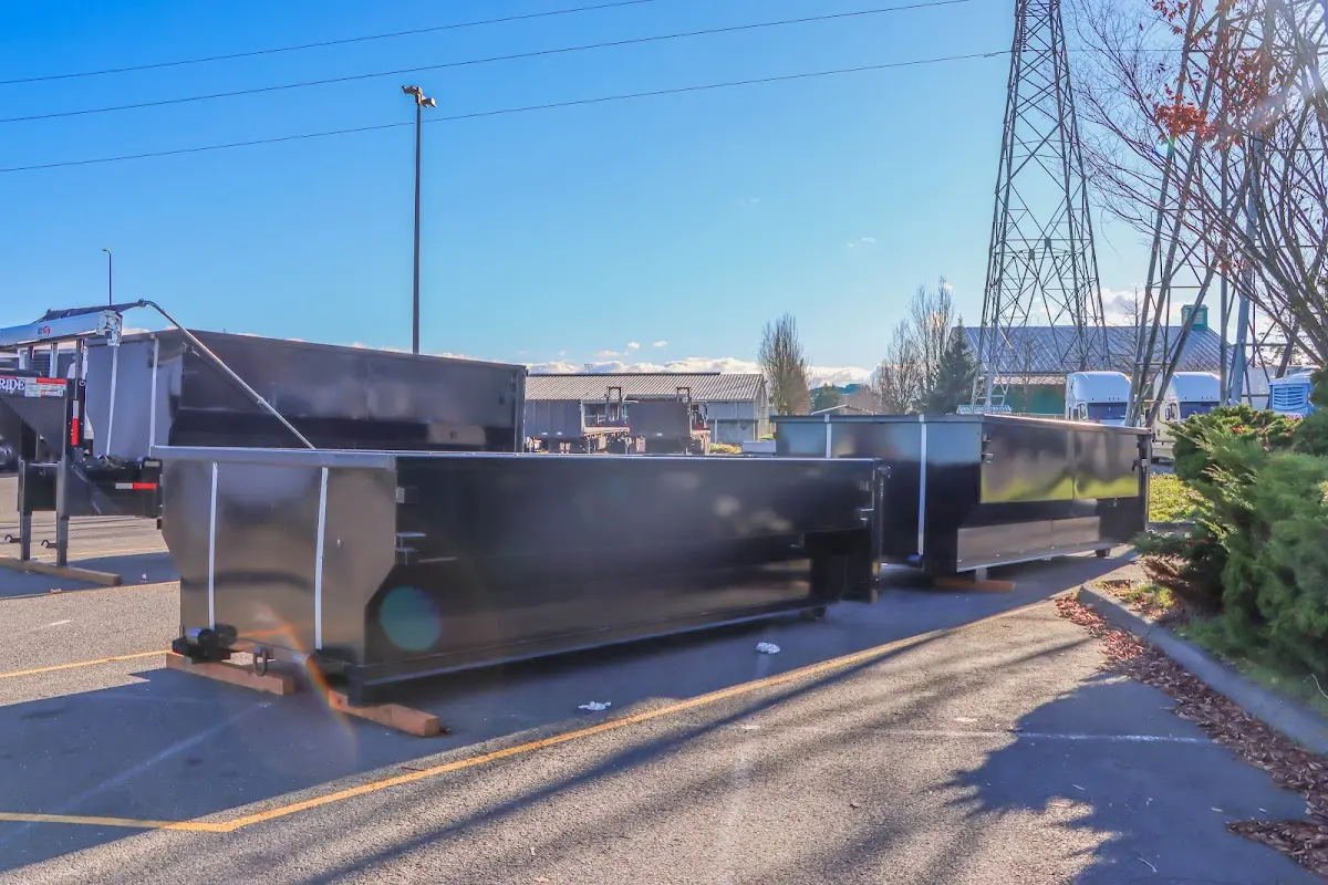 Roll-off dumpster ready for waste disposal at job site for Yard Waste Dumpster Rental in Francisville